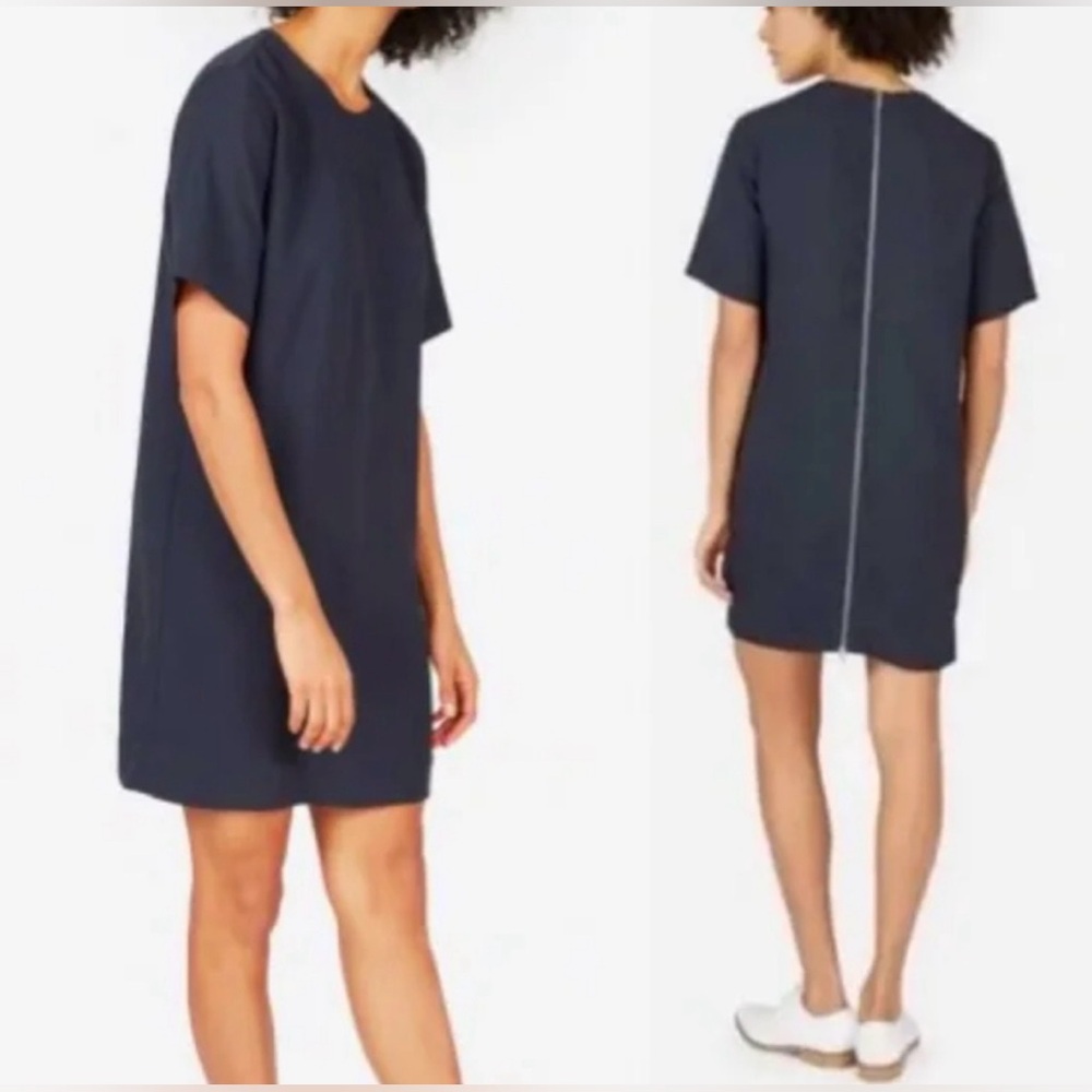 Everlane Japanese Go Weave Back Zip‎ Dark Navy Dress Size 8